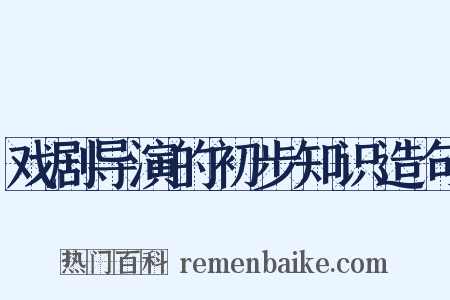 戏剧导演的初步知识造句是什么意思的图片
